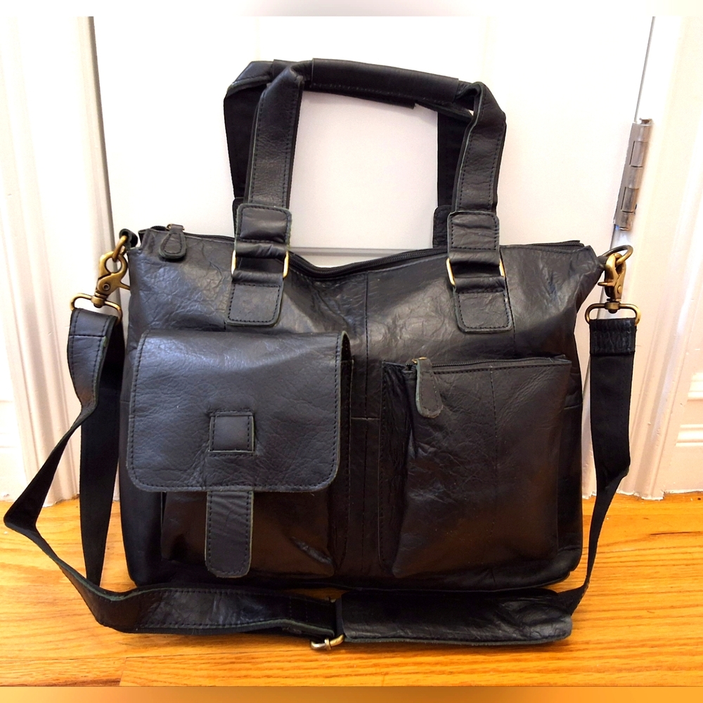 Black JAMES LEATHER Men's Bag